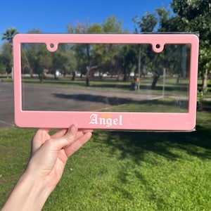 License Plate Frame Angel, Car Accessories, Pink Car Accessories, License Frame For Women, Car Plate For Women, Y2k Accessories, Gift