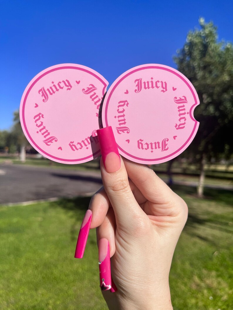 Juicy Car Coasters Car Accessories Pink Car Accessories Etsy