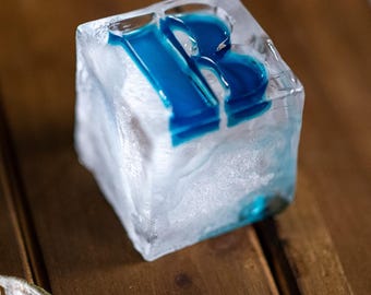Personalized Initial Ice Cubes, Cocktail Rocks, Handmade in USA