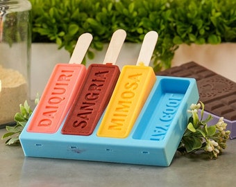 Personalized Popsicle Silicone Mold, Custom Text on Ice Cream, Cake Pop, Lollipop