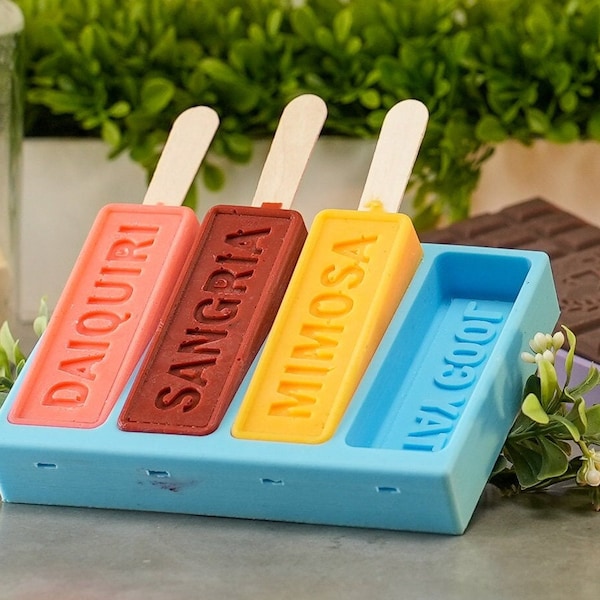 Personalized Popsicle Silicone Mold, Custom Text on Ice Cream, Cake Pop, Lollipop