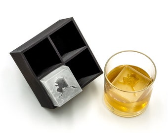 Alaska Inverted 2" Ice Cube Tray, Soft Silicone Mold, Whiskey Gift for Home Bar, Mixology Idea, Craft Cocktail Upgrade