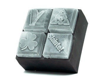 Irish Ice Cube Tray | whiskey rocks embossed with Ireland designs | St. Patrick's gift, luck of the Irish, Irish ancestry, slainte