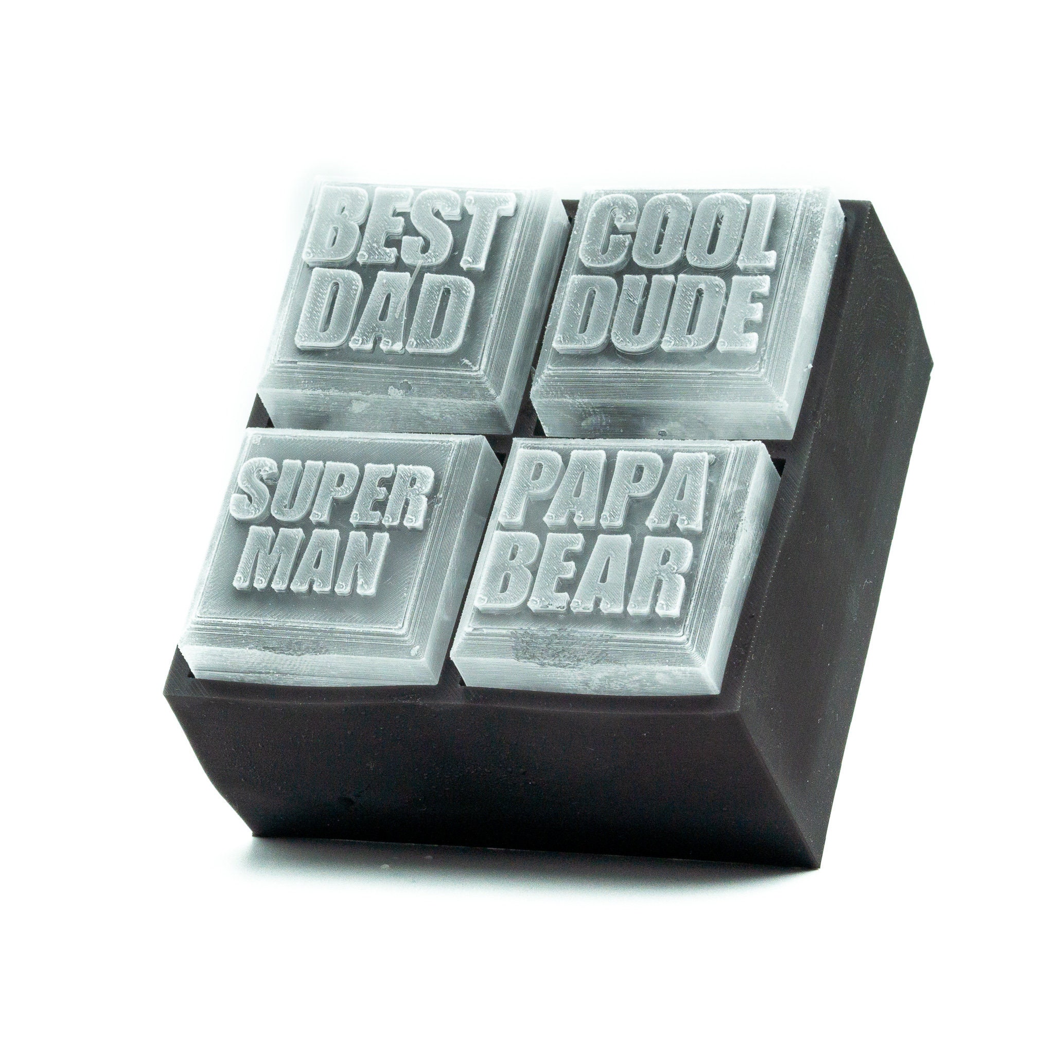 Best Dad Ice Cube Tray | whiskey rocks embossed with words of affirmation for the dad in your life | Father's Day gift, holiday gift for dad