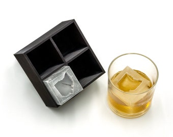 Ohio Inverted 2" Ice Cube Tray, Soft Silicone Mold, Whiskey Gift for Home Bar, Mixology Idea, Craft Cocktail Upgrade