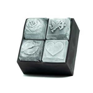 Love Ice Cube Tray | whiskey rocks embossed with romantic designs | Valentine's gift, anniversary present, wedding bar service