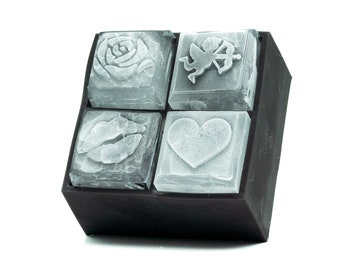 Love Ice Cube Tray | whiskey rocks embossed with romantic designs | Valentine's gift, anniversary present, wedding bar service