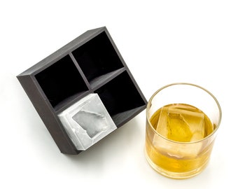 Georgia Inverted 2" Ice Cube Tray, Soft Silicone Mold, Whiskey Gift for Home Bar, Mixology Idea, Craft Cocktail Upgrade