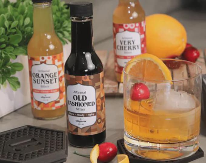Artisan Cocktail Bitters Set | Orange, Cherry, Old Fashioned Flavors