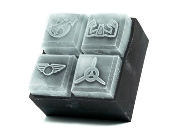 Aviation Ice Cube Tray | whiskey rocks embossed with flying themed designs | gift for him, pilot present, flying club, flight training