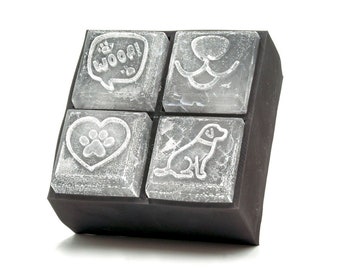 Dogs Ice Cube Tray | whiskey rocks embossed with puppies, paws, woof | new puppy present, holiday gift, cocktail party, dog lover