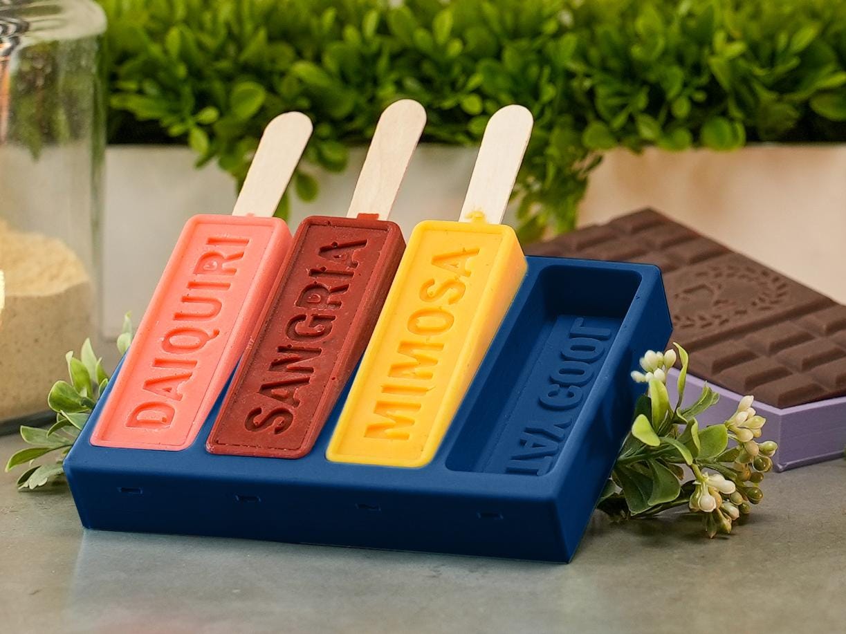 Personalized Popsicle Silicone Mold | Custom Text on Ice Cream, Cake Pop, Lollipop | Family Activity | Summer BBQ | Kids Birthday Party