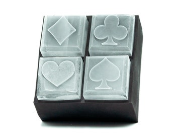 Poker Ice Cube Tray | whiskey rocks embossed with playing card suits | gift for him, poker night idea, game night, card player present