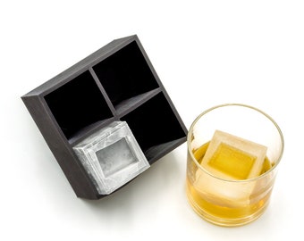 Wyoming Inverted 2" Ice Cube Tray, Soft Silicone Mold, Whiskey Gift for Home Bar, Mixology Idea, Craft Cocktail Upgrade