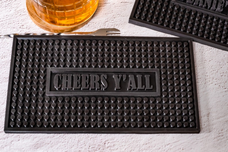 Personalized Silicone Bar Mat Custom Barware Gift Etsy