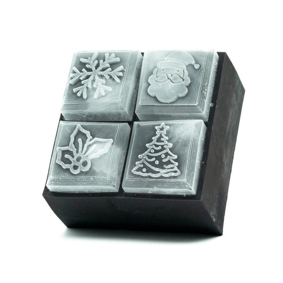 Christmas Ice Cube Tray Whiskey Rocks Embossed With Xmas Designs