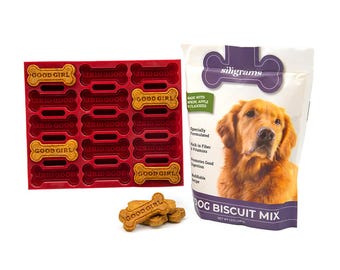 Good Girl Silicone Dog Treat Mold & Biscuit Mix | Homemade Bone Biscuits