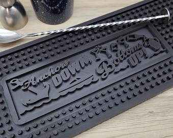 Anchors Down Bottoms Up Silicone Bar Mat | Lake House Bar Decor