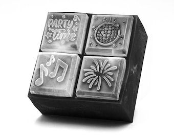 Birthday Party Ice Cube Tray | Silicone Mold with Disco Ball & Fireworks