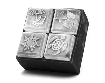 Beach Ice Cube Tray | Seashells, Turtle, Sun Silicone Mold
