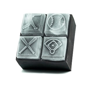 Baseball Ice Cube Tray | whiskey rocks embossed with baseball designs | gift for him, baseball fan present, game day cocktail
