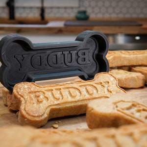 Custom Dog Treat Mold Jumbo Dog Biscuit Silicone Mold With Your Pup's Name image 2