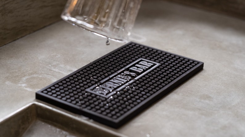 Personalized Silicone Bar Mat Custom Barware Gift Compact, Non-Slip, Food Grade, Dishwasher Safe image 4