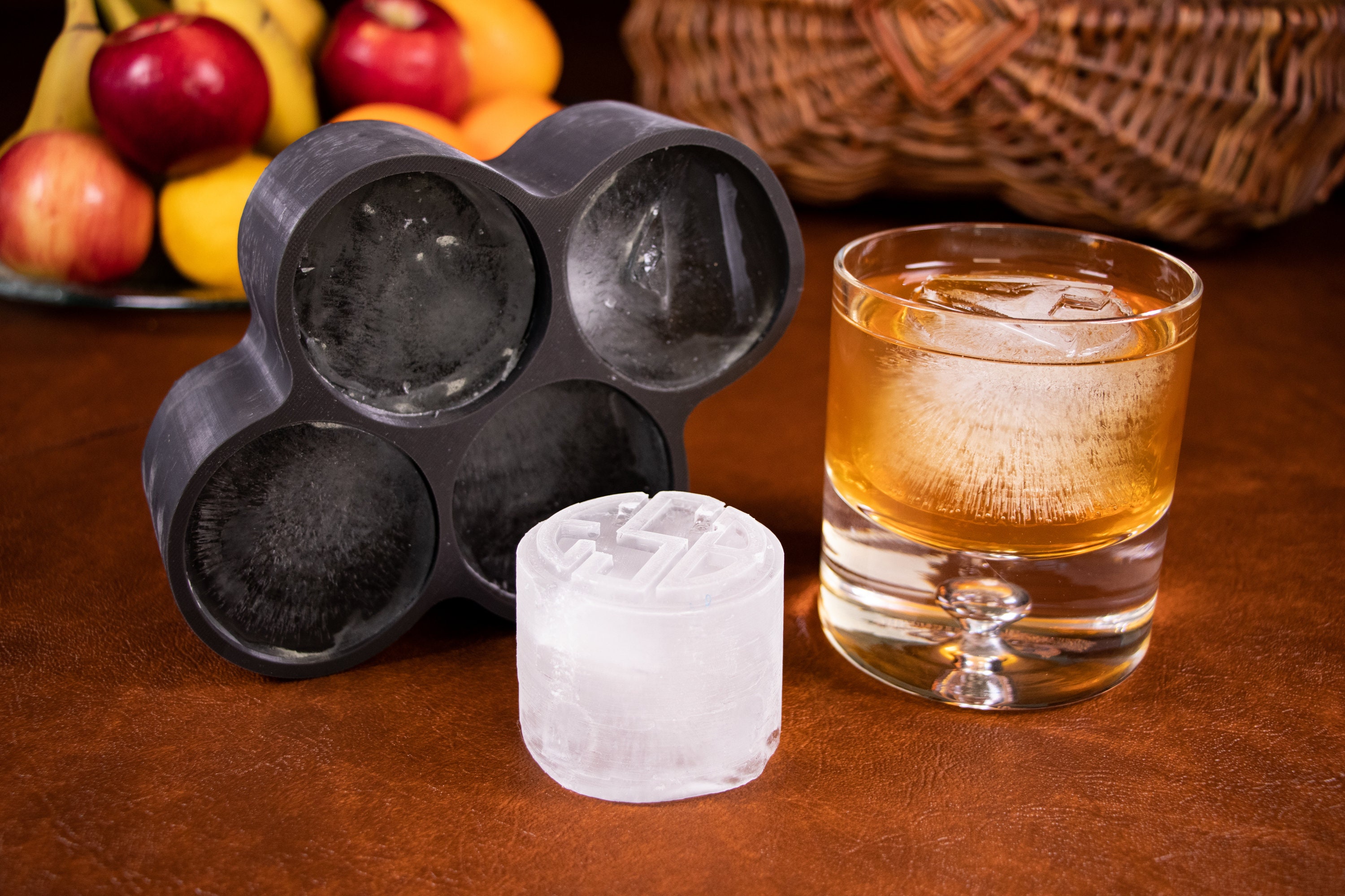 Custom Monogram Cocktail Ice Cylinder Tray, Personalized Silicone