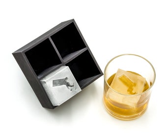 Massachusetts Inverted 2" Ice Cube Tray, Soft Silicone Mold, Whiskey Gift for Home Bar, Mixology Idea, Craft Cocktail Upgrade