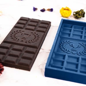 Custom King-Sized Chocolate Bar Mold  | Logo, Graphic, Emoji | Food Grade Silicone, Dishwasher and Oven Safe | Easy Baking Activity for Kids