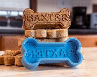 Custom Dog Treat Mold | Jumbo Dog Biscuit Silicone Mold With Your Pup's Name