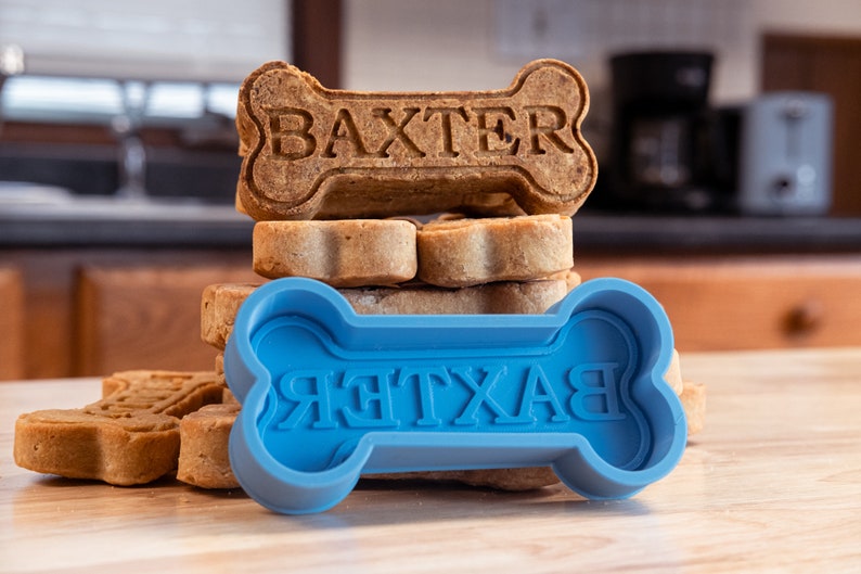 Custom Dog Treat Mold Jumbo Dog Biscuit Silicone Mold With Your Pup's Name image 1