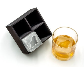 Maine Inverted 2" Ice Cube Tray, Soft Silicone Mold, Whiskey Gift for Home Bar, Mixology Idea, Craft Cocktail Upgrade