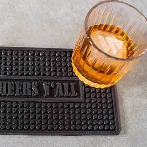 Personalized Silicone Bar Mat Custom Barware Gift Compact, Non-Slip, Food Grade, Dishwasher Safe image 3