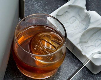 Monogrammed Clear Ice Maker | Crystal Clear Cubes or Spheres (Custom Initial)