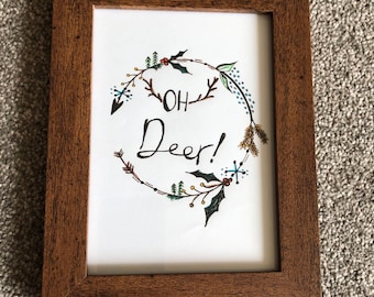 Oh Deer! Christmas Hand Drawn Artwork