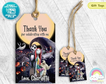 Der Alptraum vor Weihnachten Mitbringsel Geschenkanhänger Jack Sally Leckereien Tags Dankeschön Label Alptraum vor der Dekoration druckbar
