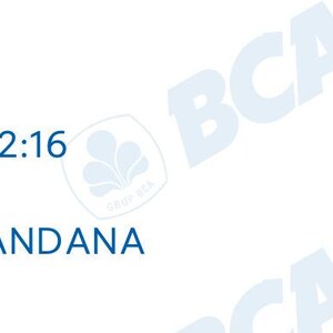 May include: A white document with blue text indicating a successful m-Transfer. The text includes the date and time, recipient's account number, and the recipient's name. The BCA logo is visible in the background.