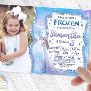 Frozen 2 Elsa The Nokk Invitation Birthday Invite Party ELSA Nokk FROZEN Invites with your child's picture