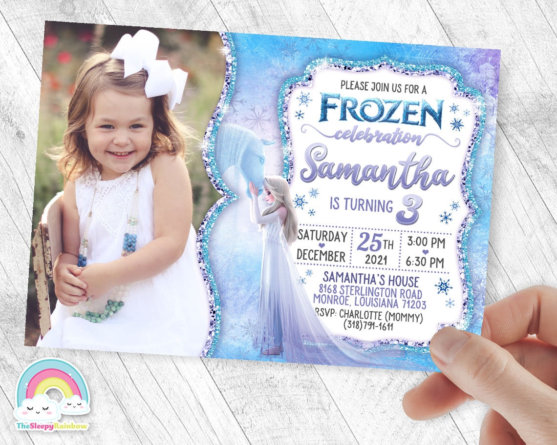 Invitación inspirada frozen 2, fiesta de cumpleaños frozen 2, Elsa y Nokk,  invitación de caballo de hielo congelado, invitación congelada diy  imprimible -  México