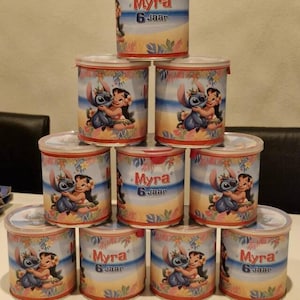 Lilo and Stitch Birthday Party Potato Chips Tin Wrapper Lilo Stitch Potato Chips Tin Can Printable Decoration image 3