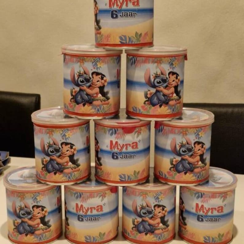 Lilo and Stitch Birthday Party Potato Chips Tin Wrapper Lilo Stitch Potato Chips Tin Can Printable Decoration image 3