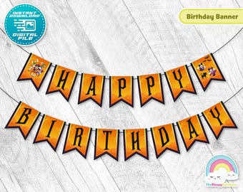 Mickey Mouse Halloween Happy Birthday Banner Garland Mickey Mouse Halloween Birthday Banner Printable Party Decoration Instant Download