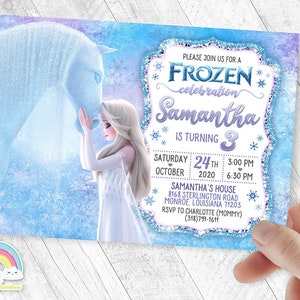 Frozen 2 Elsa The Nokk Invitation Birthday Invite Party ELSA Nokk FROZEN Invites