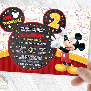 Mickey Mouse Invitation Birthday Invite Party Mickey Chalk Invites Mickey Mouse