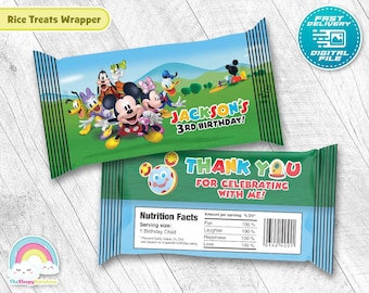 Mickey mouse clubhouse Birthday Party Rice Treats playhouse Rice Treat Printable Decoration