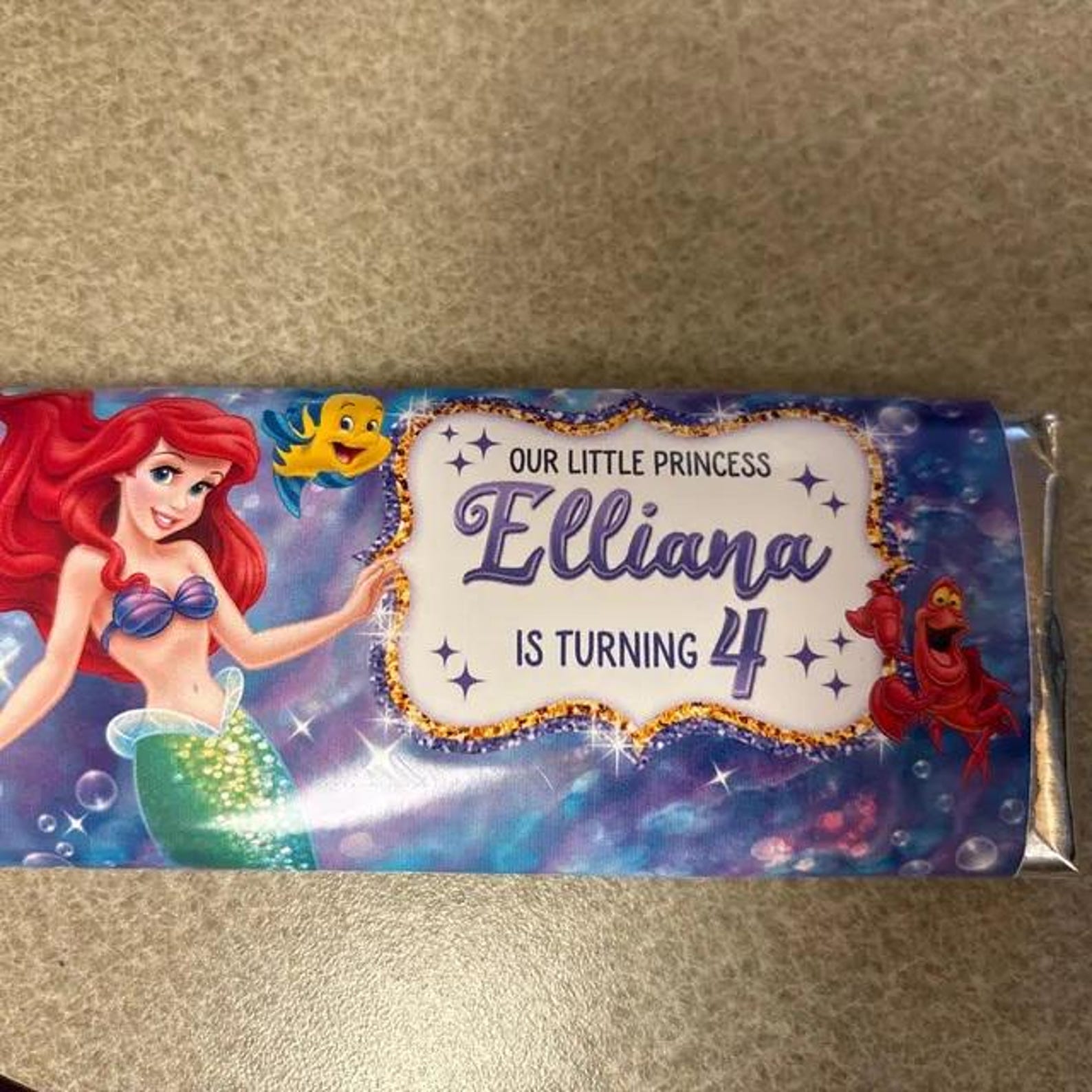 Little Mermaid Birthday Party Candy Bar Wrapper Little Mermaid Ariel ...