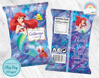 Personalized Ariel Little Mermaid Property Stickers school books NAME LABELS b