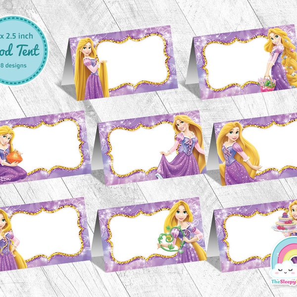 Princess Rapunzel Food Tent Birthday Party Printable Tangled Food Label 8 Designs Food Tent