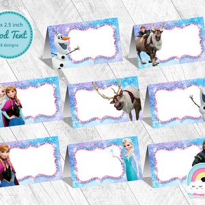 Frozen Elsa Anna Food Tent Birthday Party Printable Frozen Food Label 8 Designs Food Tent